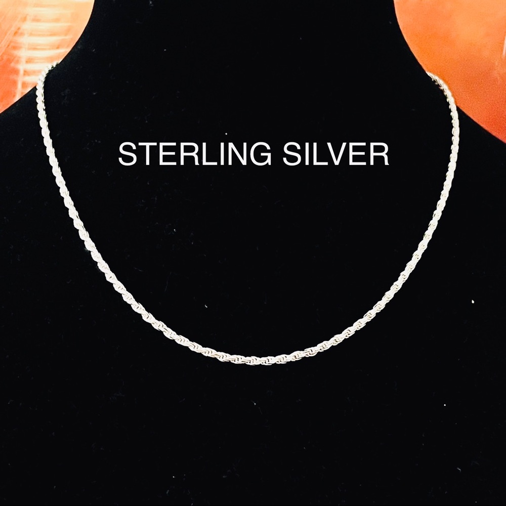 925 STERLING SILVER CLASSIC TWISTED ROPE CHAIN NECKLACE WOMANS MEN UNISEX